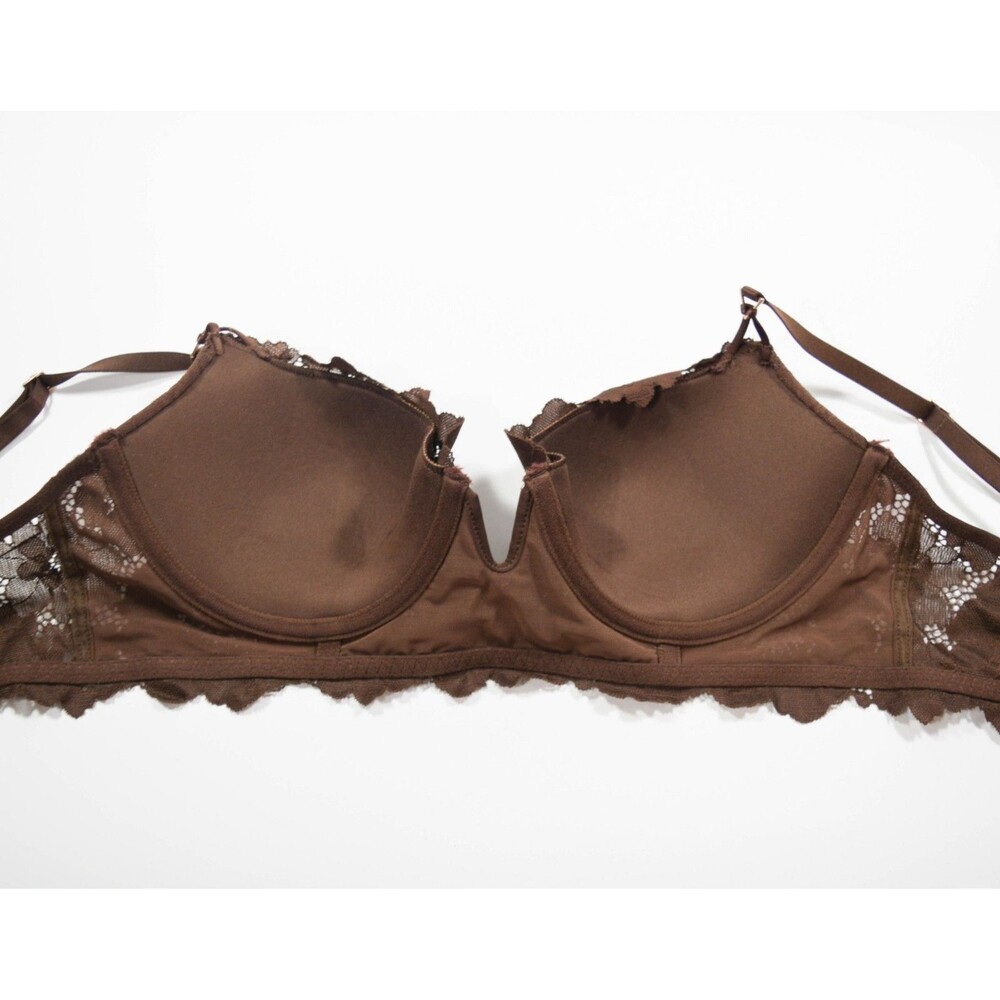 Aerie American Eagle Real Power Balconette Brown Poppy Lace Underwire Bra Sz 36B - Picture 4 of 5